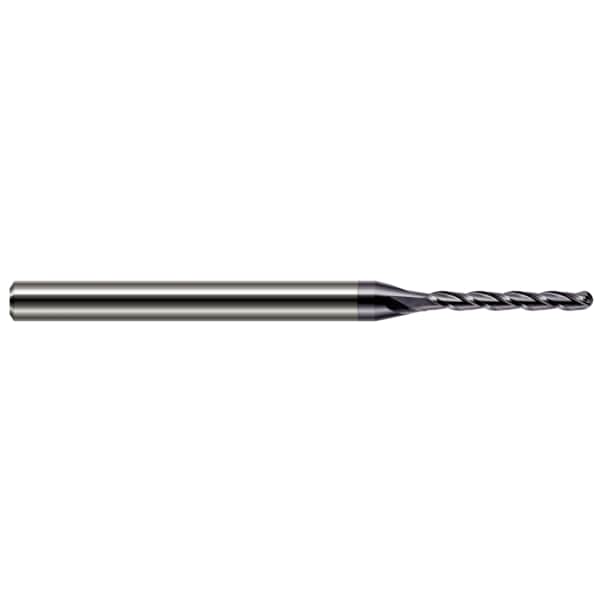 Miniature End Mill - Ball - Long Flute, 0.2500" (1/4), Finish - Machining: AlTiN